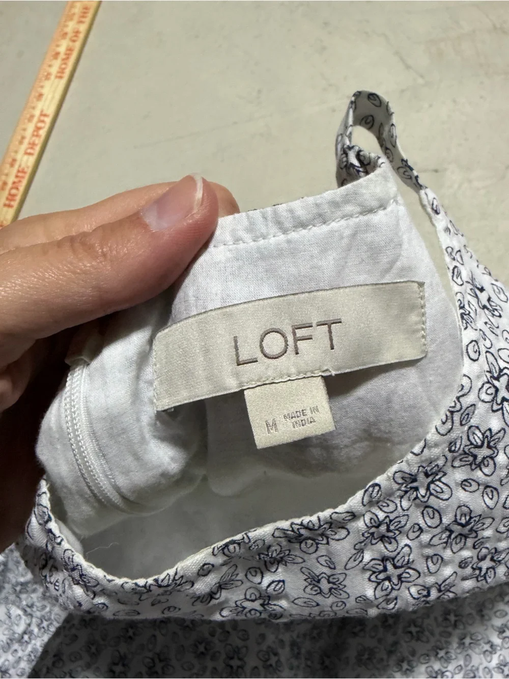 Loft white Floral Tiered cotton Sundress medium